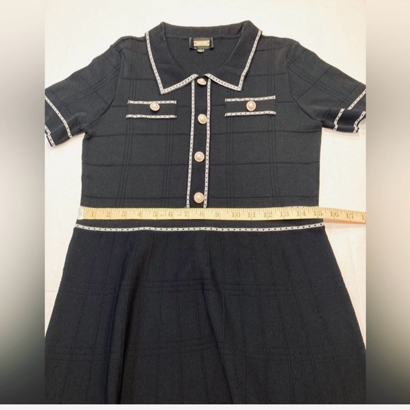 Alexia Admor Black Mini Dress with White Accents - Picture 8 of 9